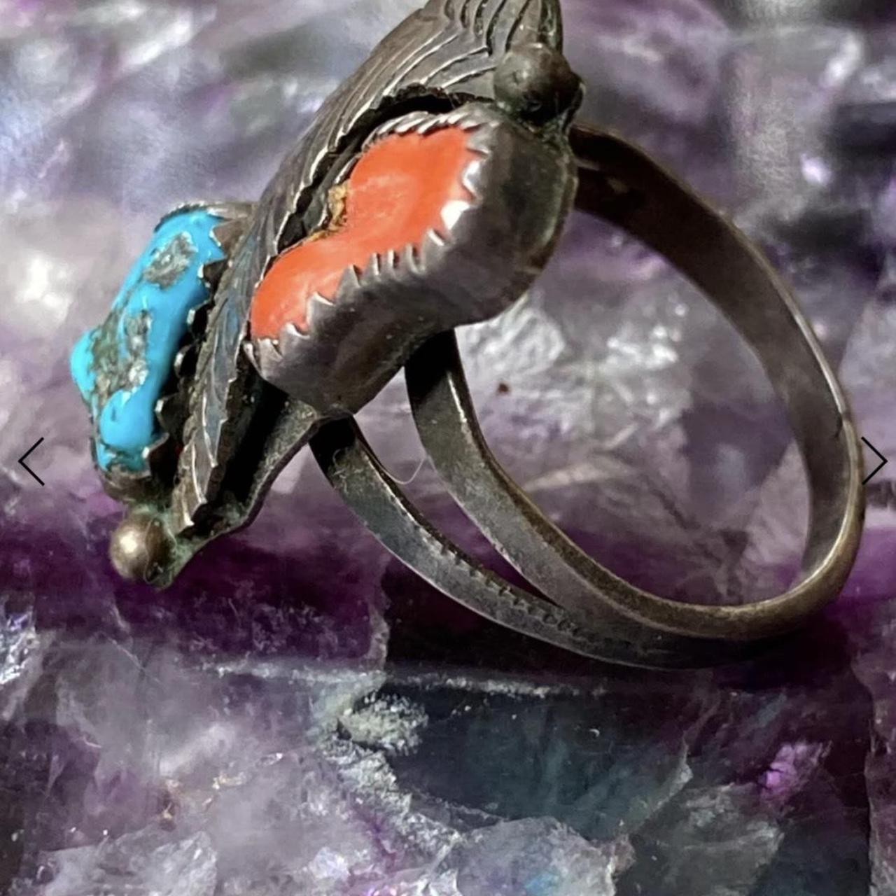 Native Women's Ring - Multi/Silver – Size 8 • Vin… - image 2