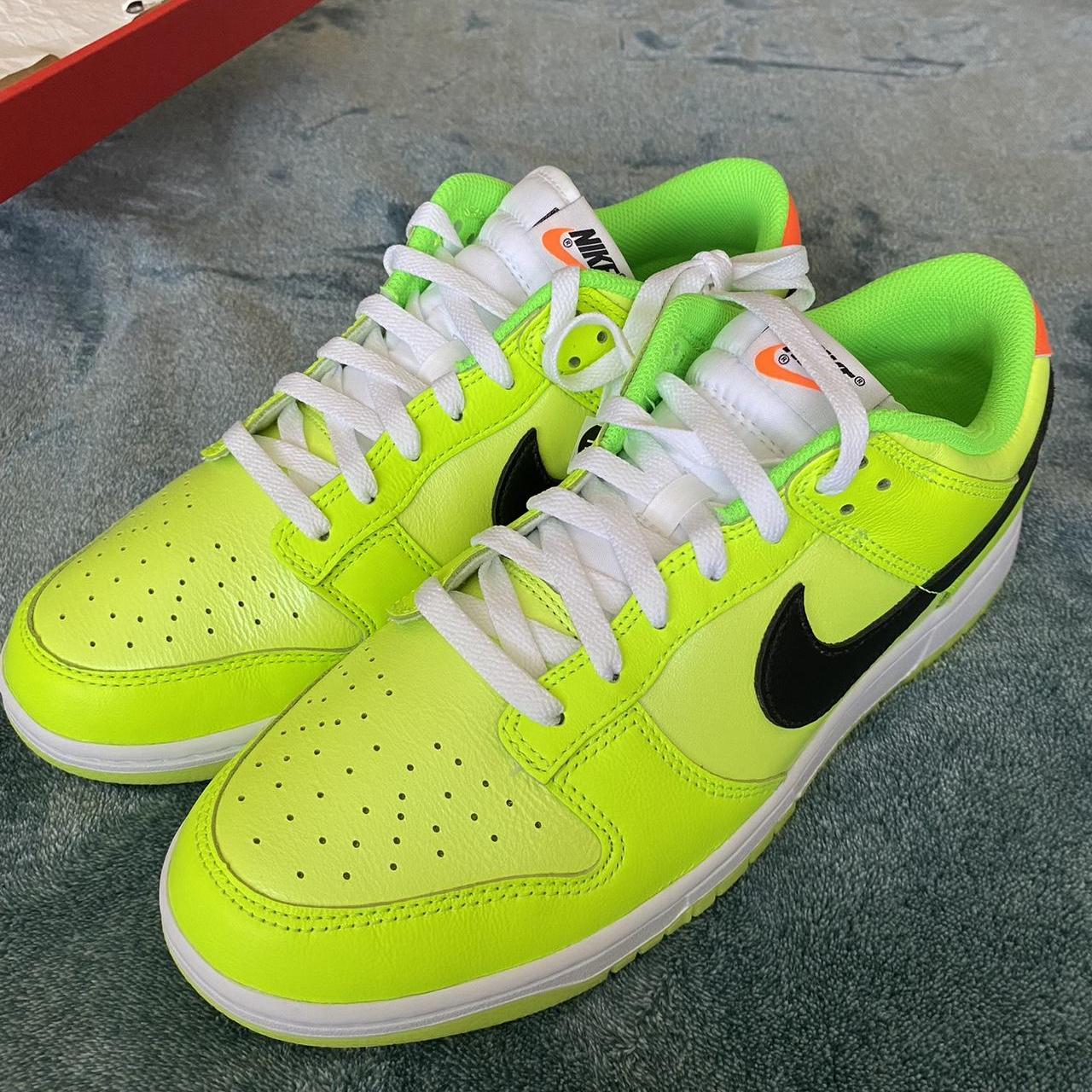 FIRM! Brand New never worn Neon Dunks size 11... - Depop