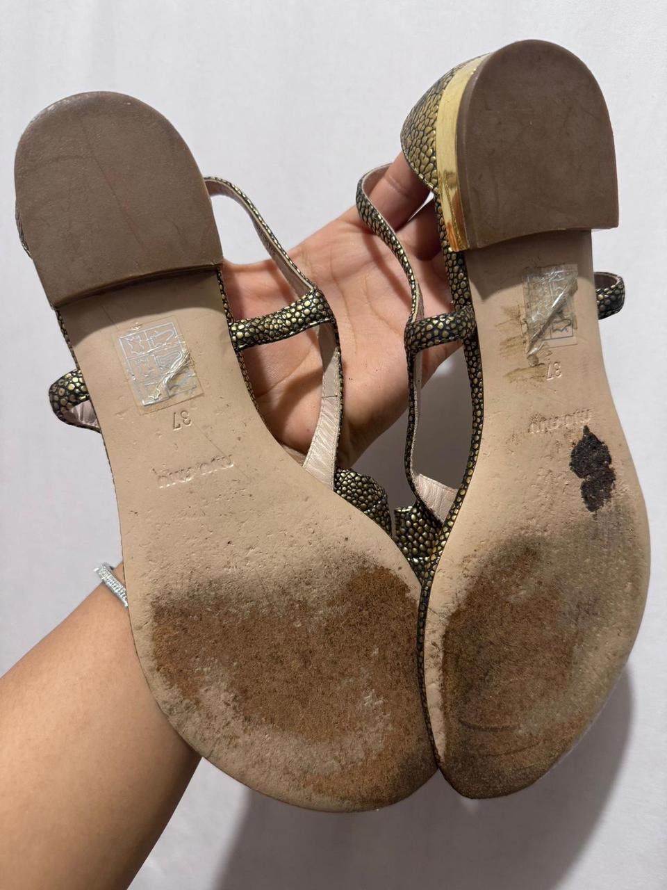 Miu Miu Women's Sandals - Gold/Multi – Miu Miu go… - image 4