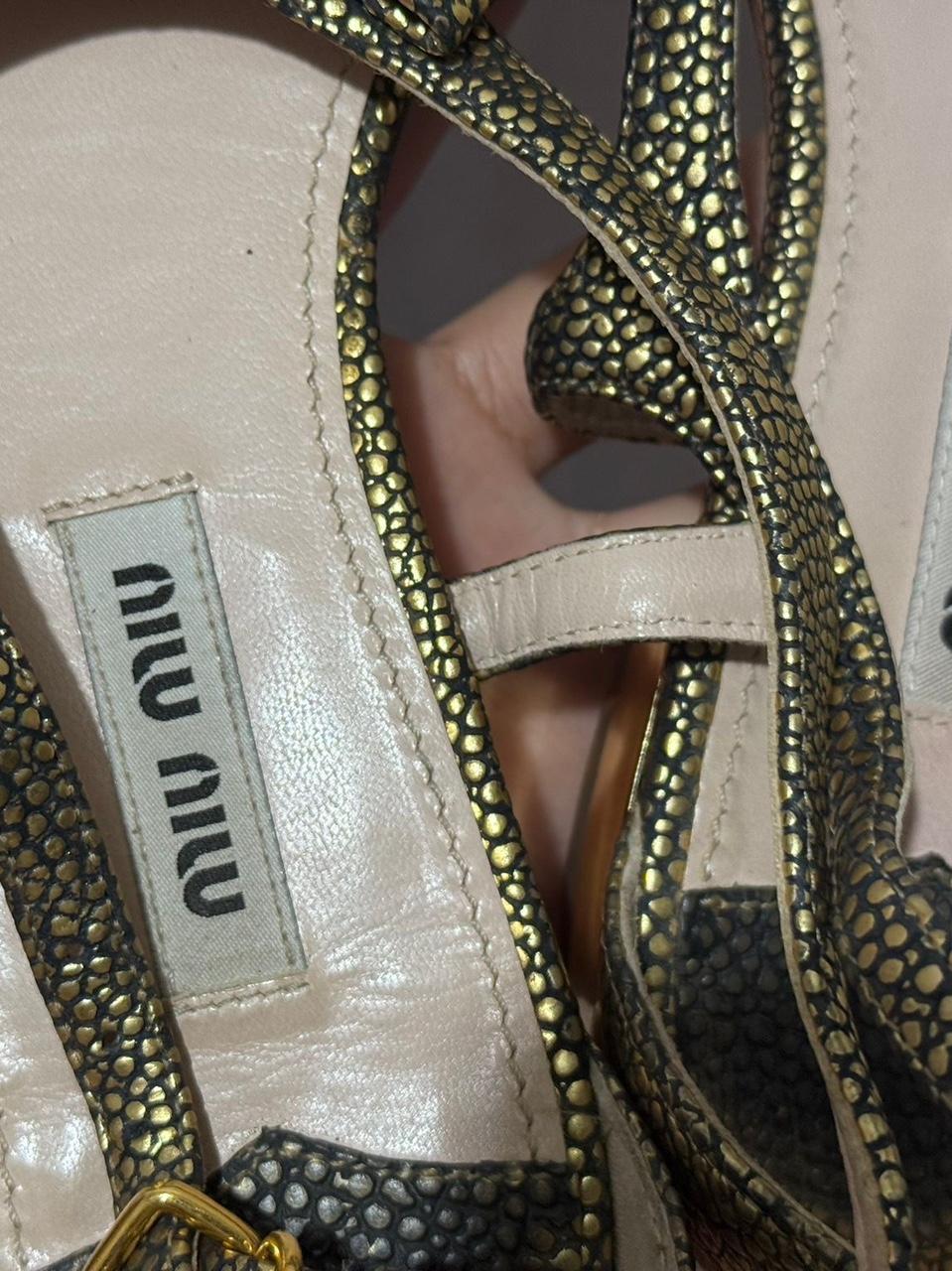 Miu Miu Women's Sandals - Gold/Multi – Miu Miu go… - image 7