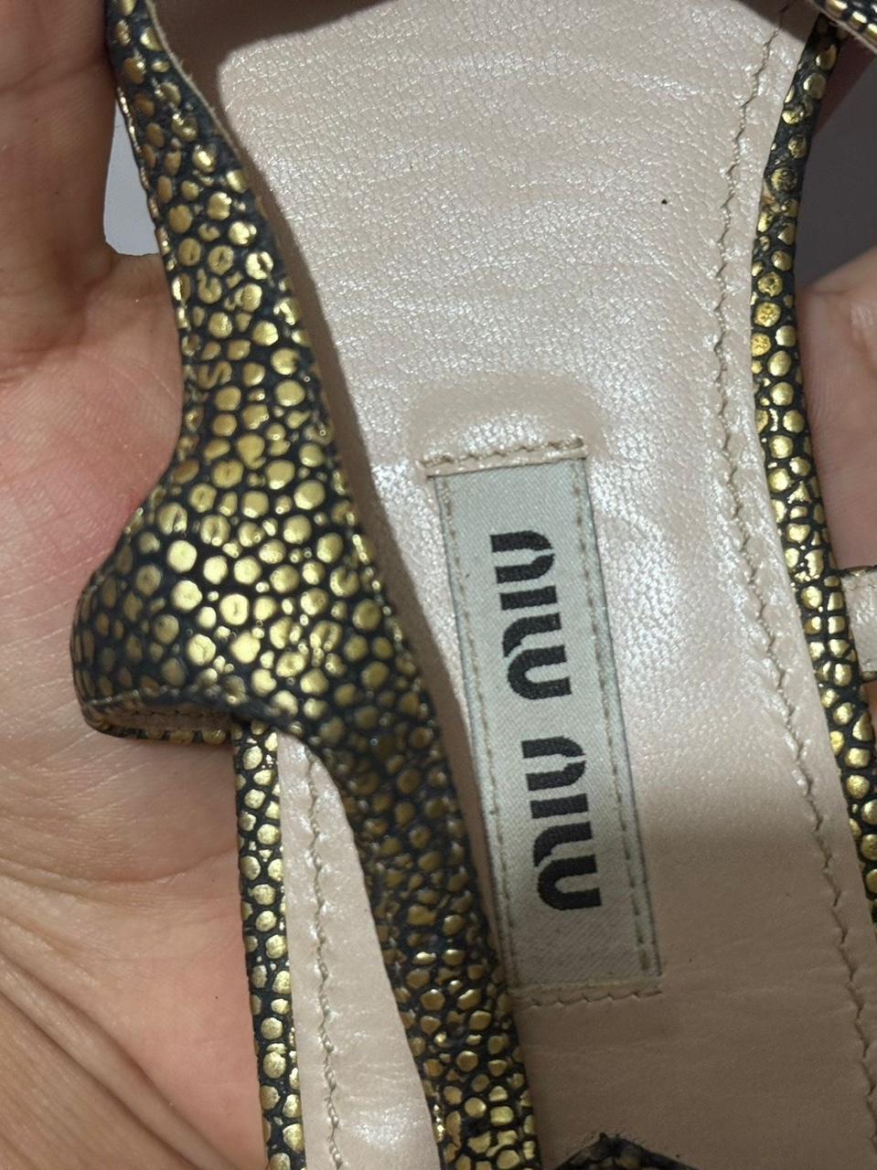 Miu Miu Women's Sandals - Gold/Multi – Miu Miu go… - image 2