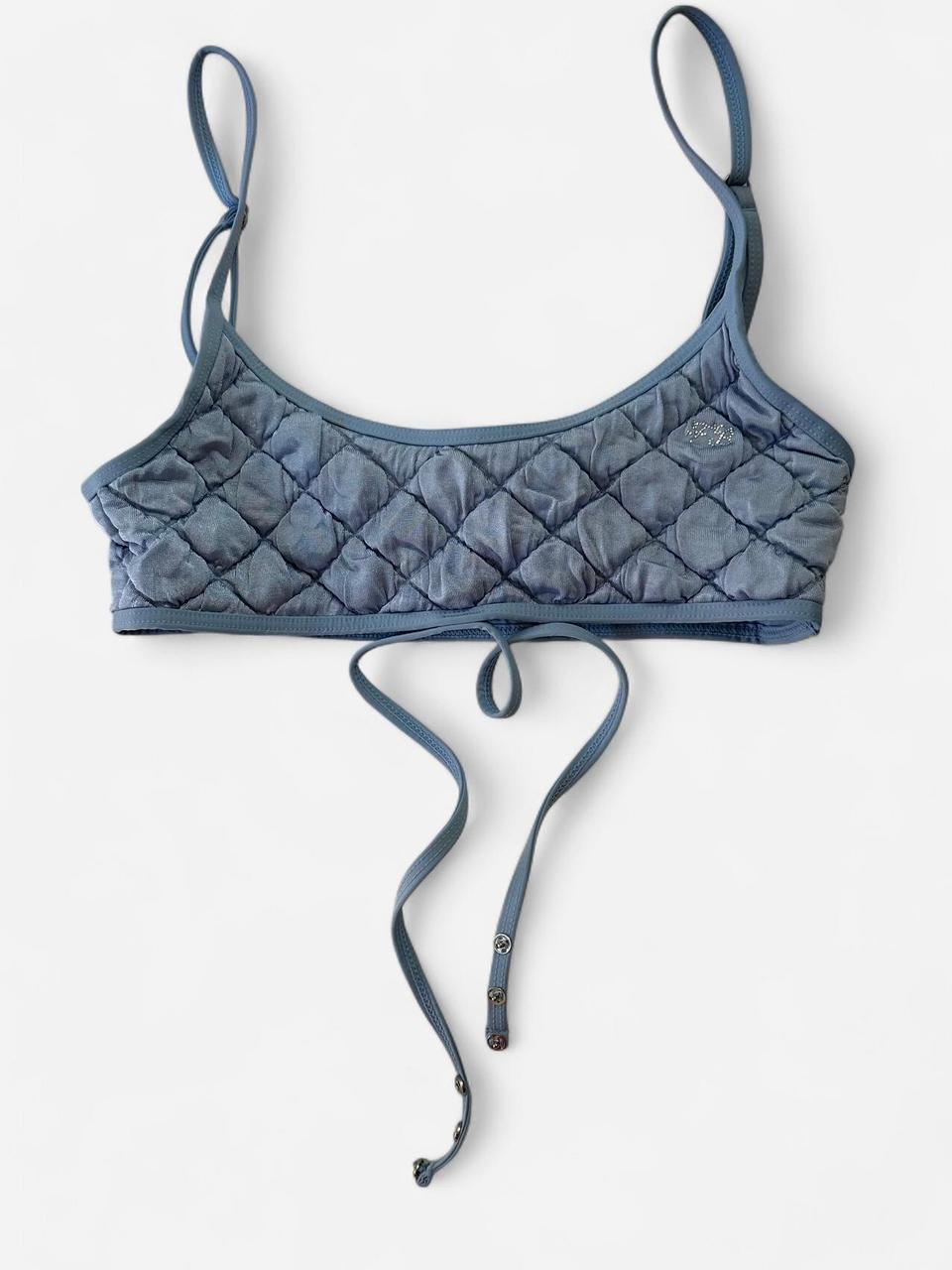 Frankies Bikinis Women's Crop top - Blue/Grey - 2… - image 1