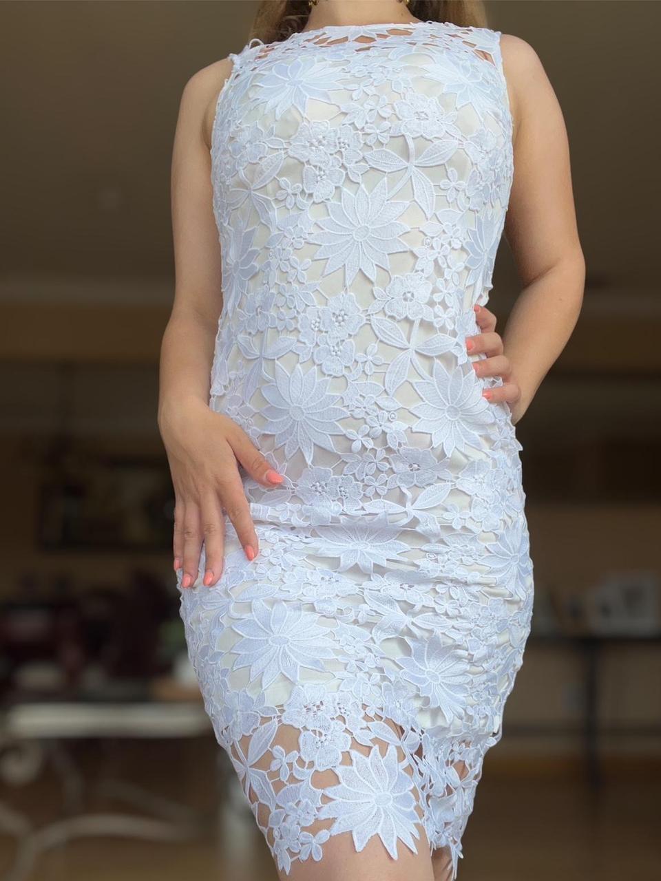 Formal white dress Size 4 Calvin Klein Worn. Depop