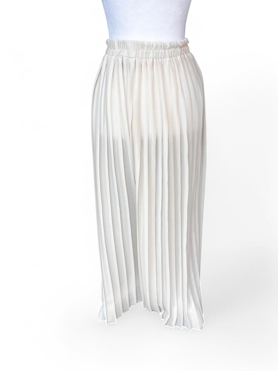 Women's Skirt - White/Cream - S – White pleated m… - image 2