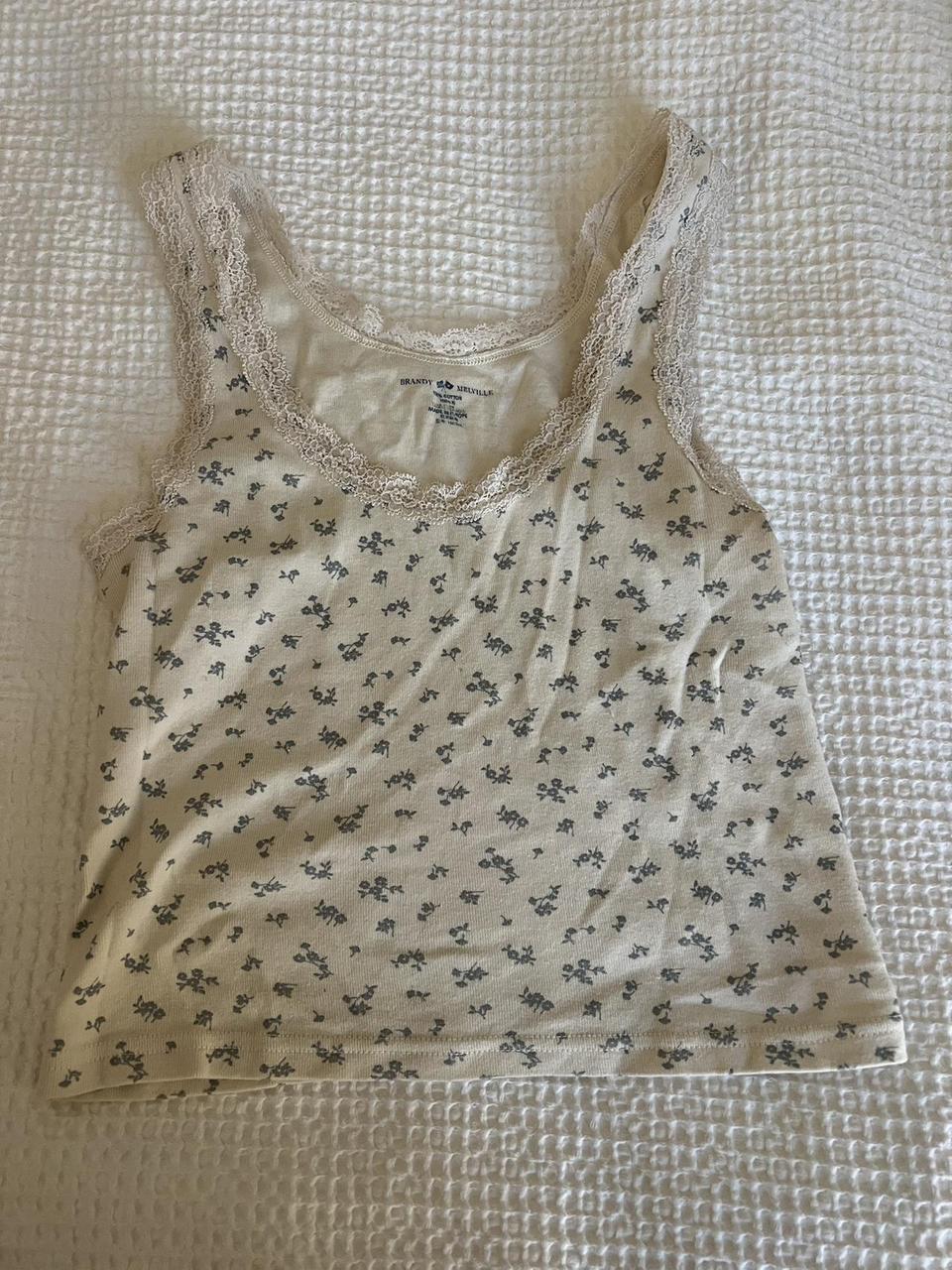 Floral tank top brandy Melville One size fits all - Depop