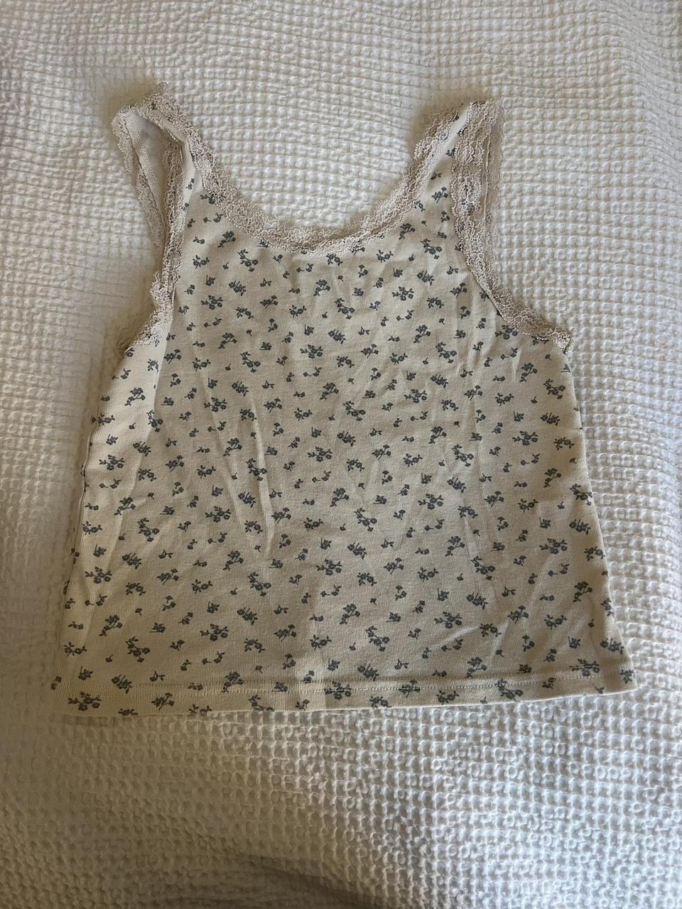 Floral tank top brandy Melville One size fits all - Depop