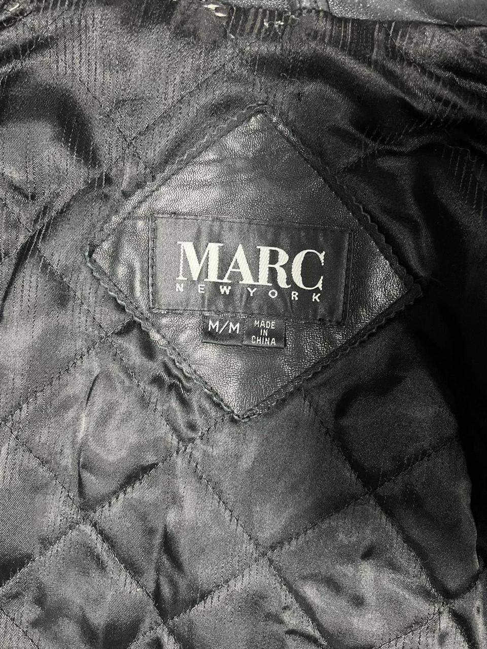 Vintage Medium Marc Bomber Leather Jacket This... - Depop