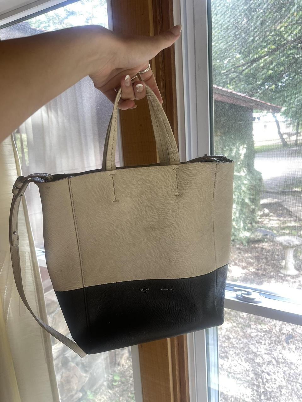 Authentic Celine Vertical Bi Cabas Tote Grained