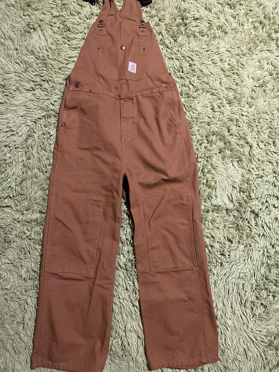 Carhartt Khaki Overalls fit perfectly size 14 Depop