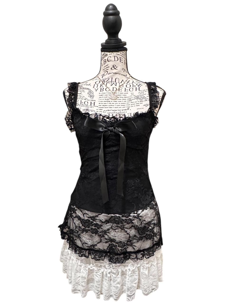 Women's Tank top - Black - S – Black lace babydol… - image 2