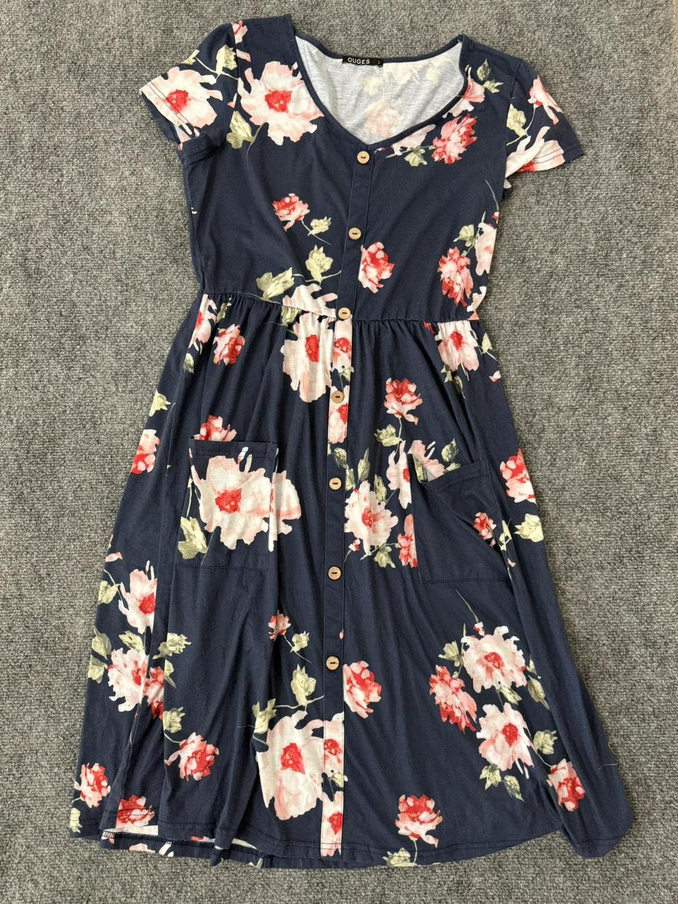 Women's A-line Dress - Navy/Blue - L – OUGES Fair… - image 1