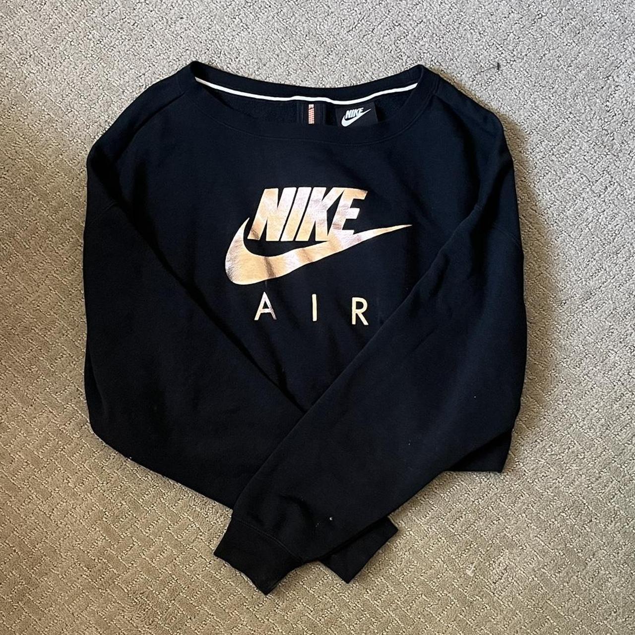 xs black rose gold nike air sweatshirt great. Depop