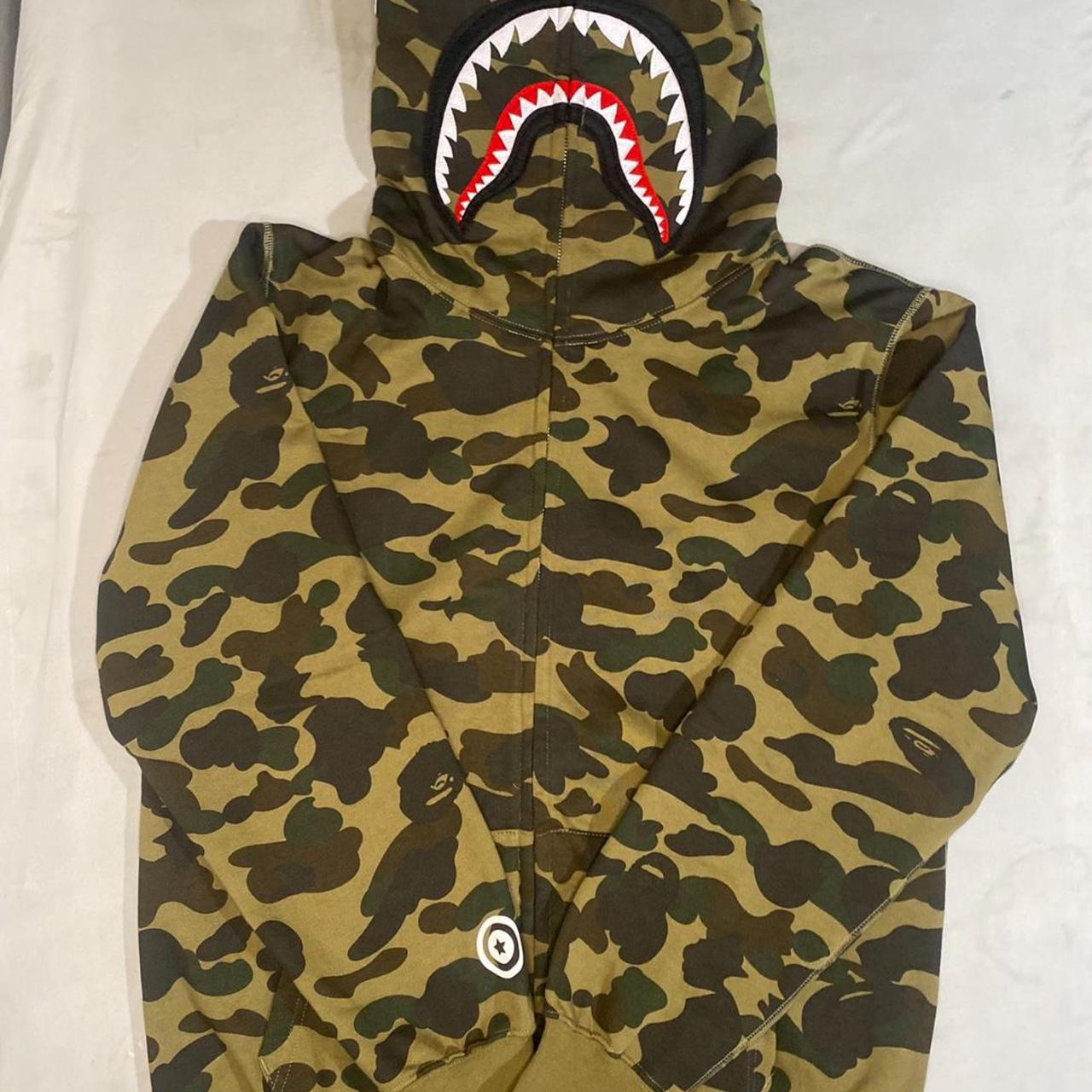 Green Camo Bape Hoodie - Depop