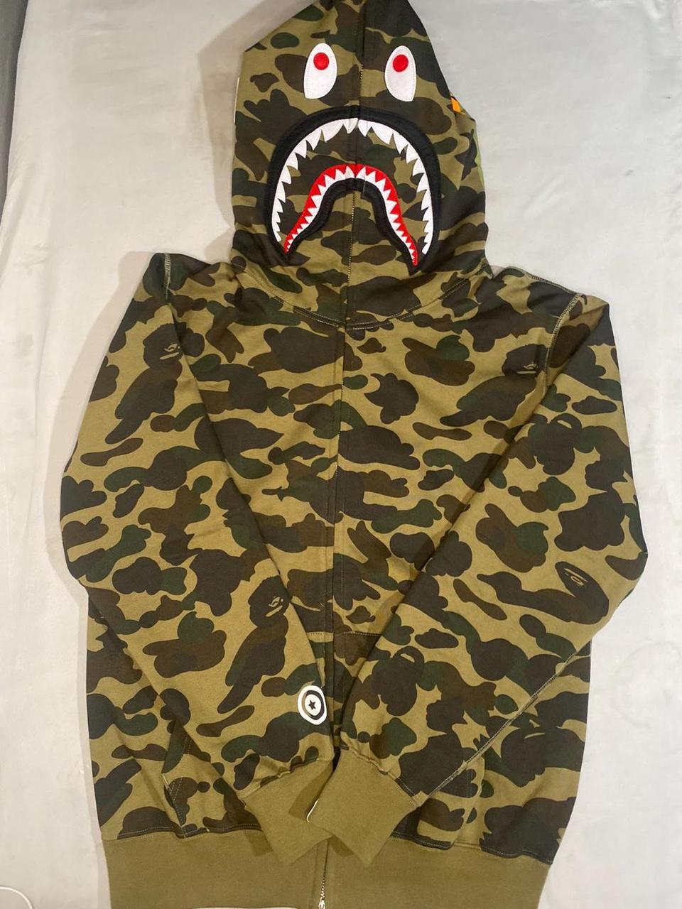 Green Camo Bape Hoodie - Depop