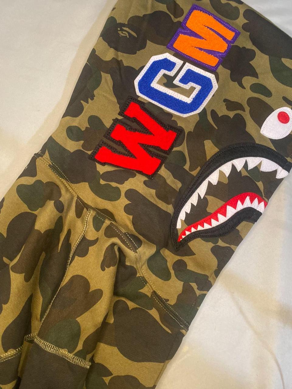 Green Camo Bape Hoodie - Depop