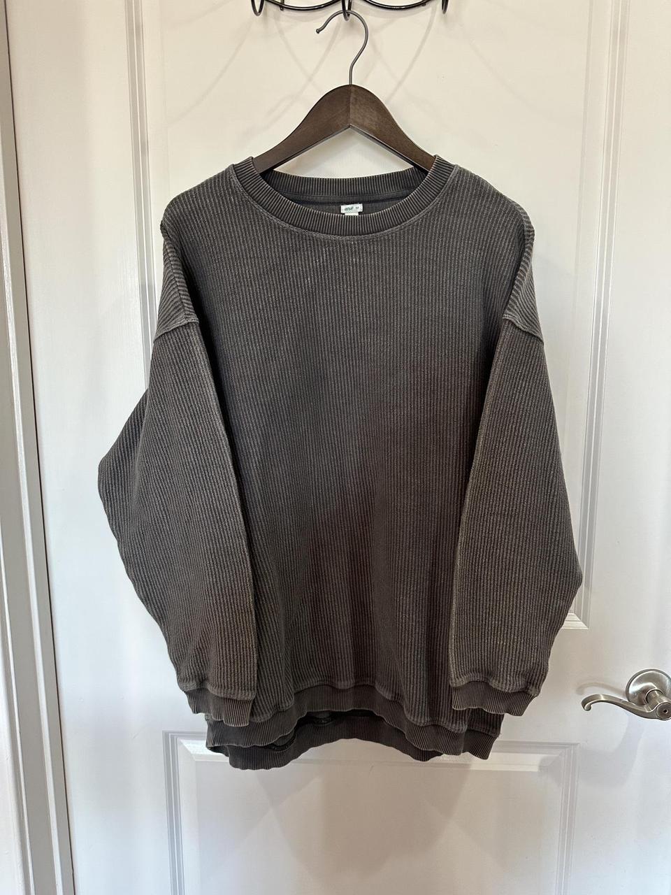 Aerie Grey Corduroy Sweater - oversized - fits... - Depop