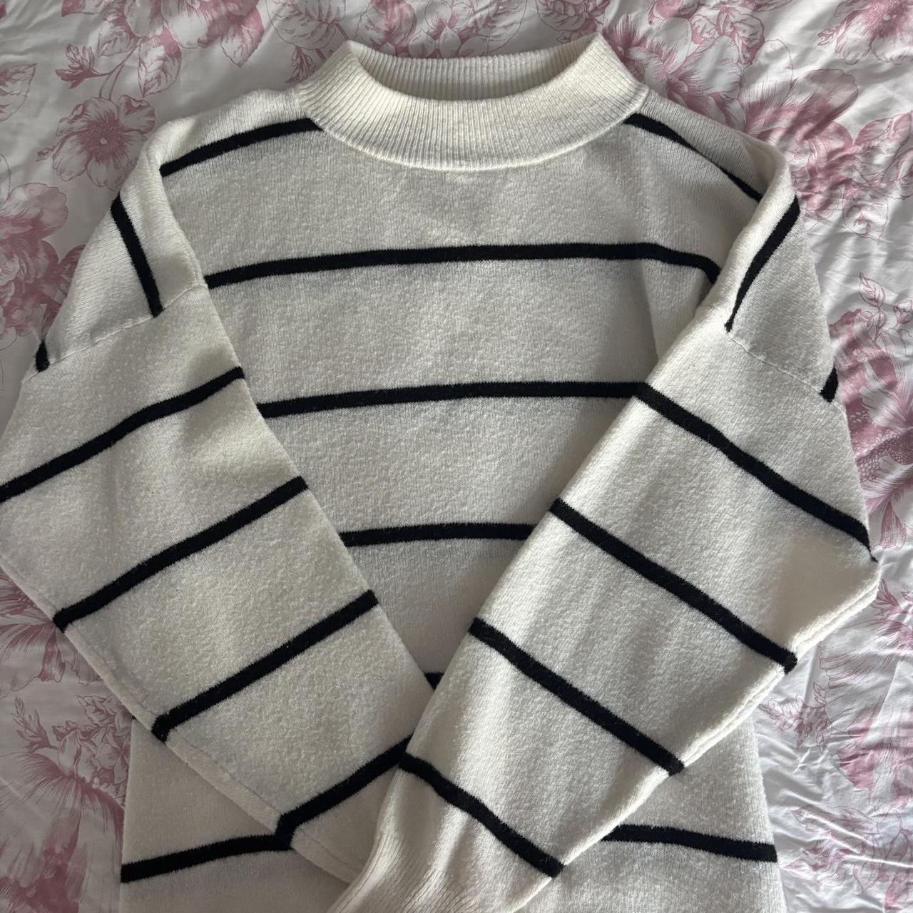 A new day striped sweater, black and white, Depop