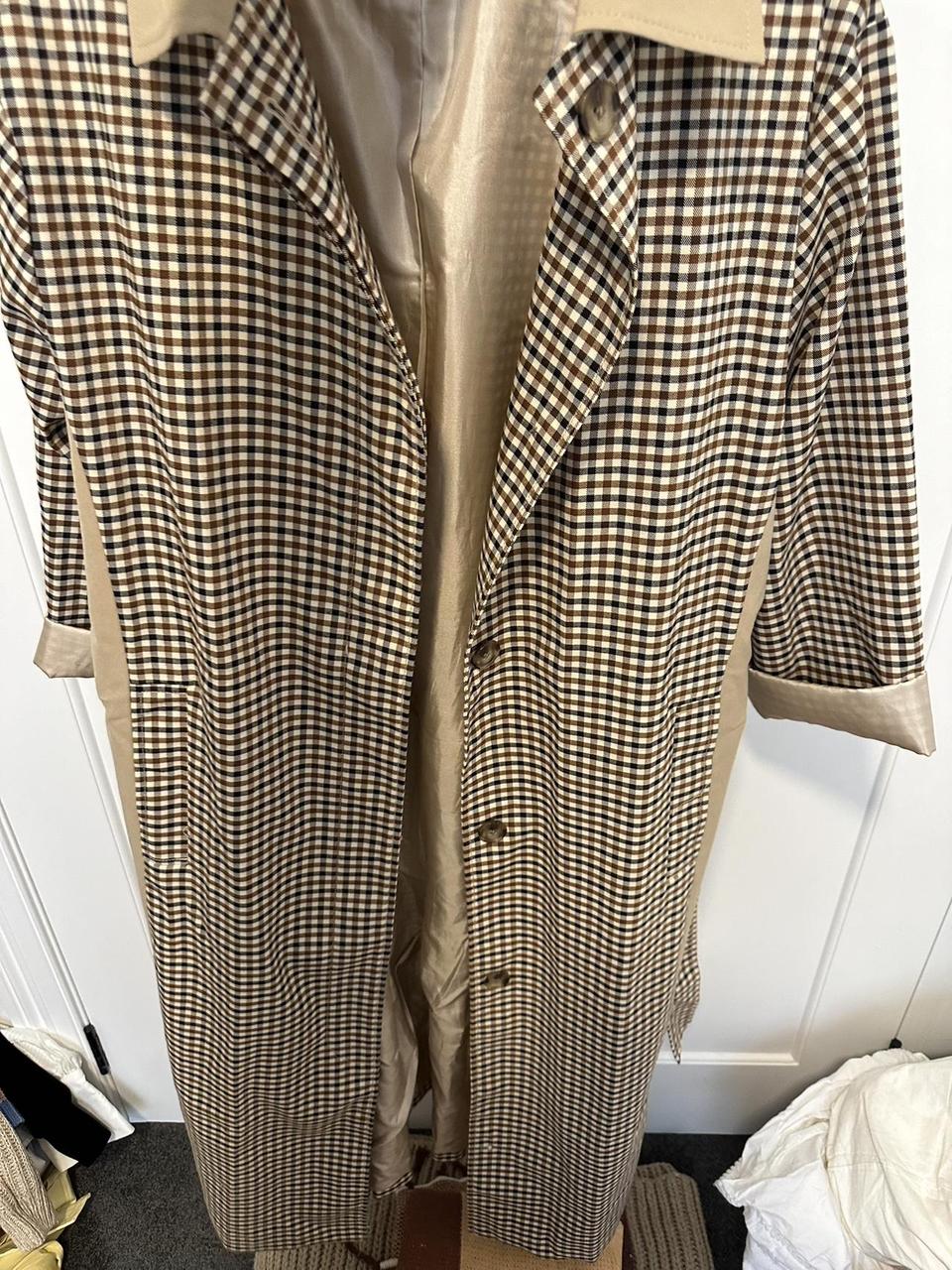 Gingham check trench coat, absolutely love it but I... - Depop