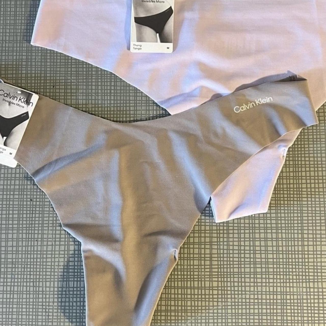 Calvin Klein 2 Medium Invisibles Micro Thongs - Depop