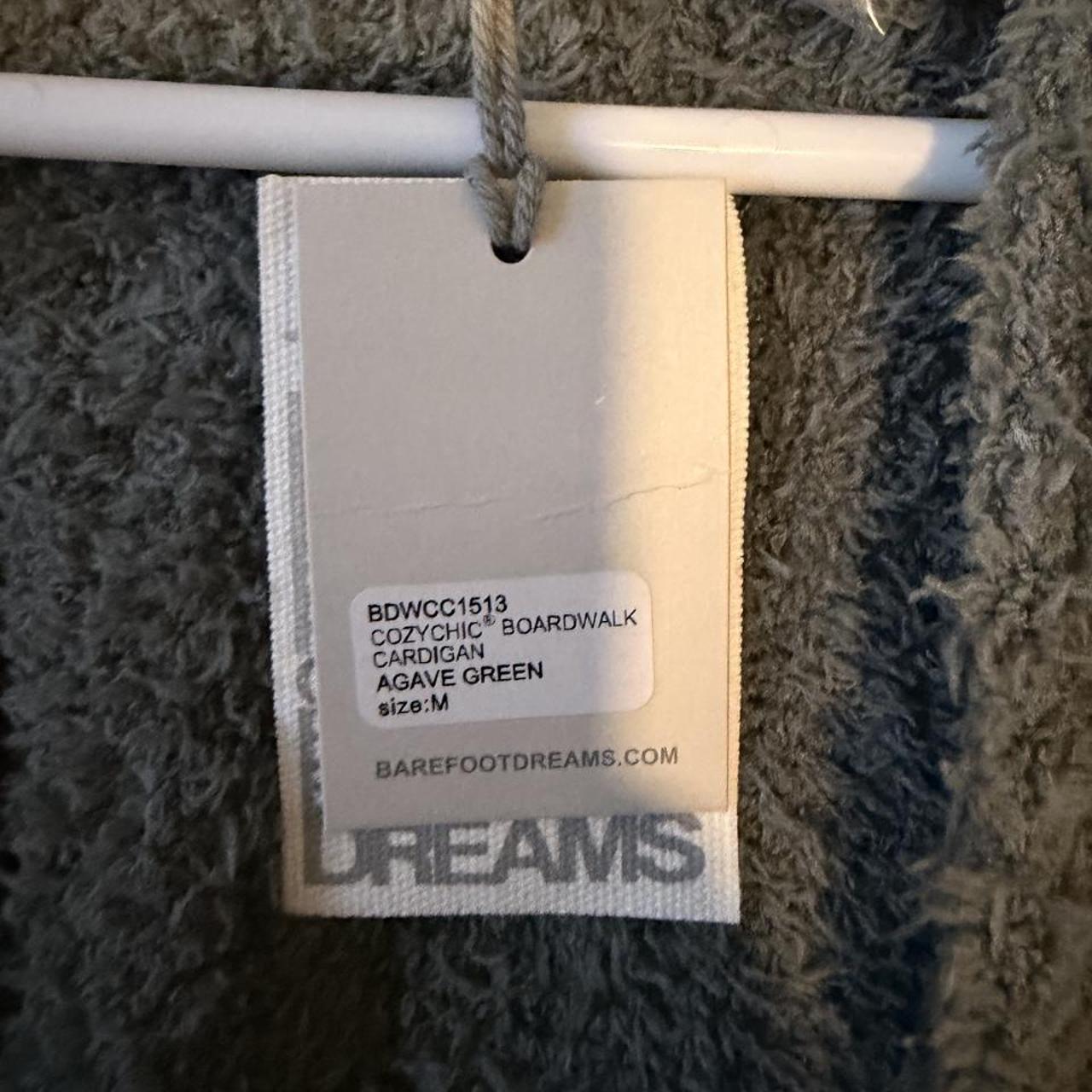 Barefoot dreams women's grey and green cardigan