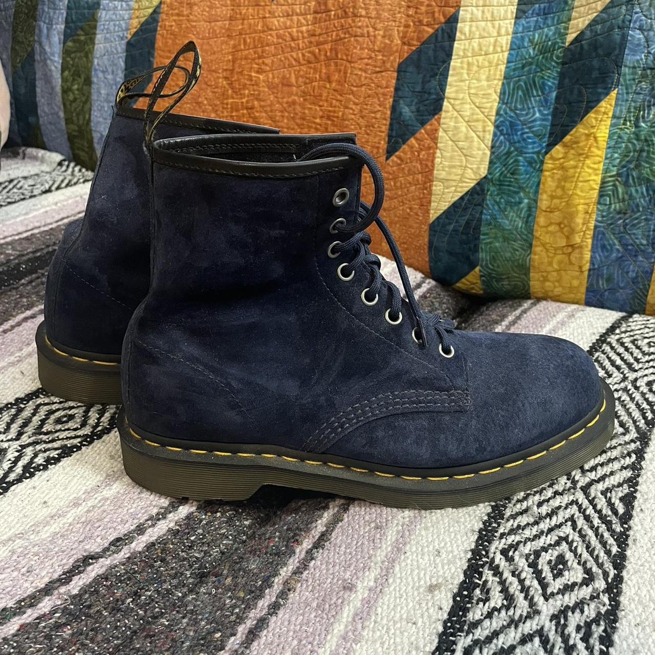Blue suede Martens •Size in Men's, Depop