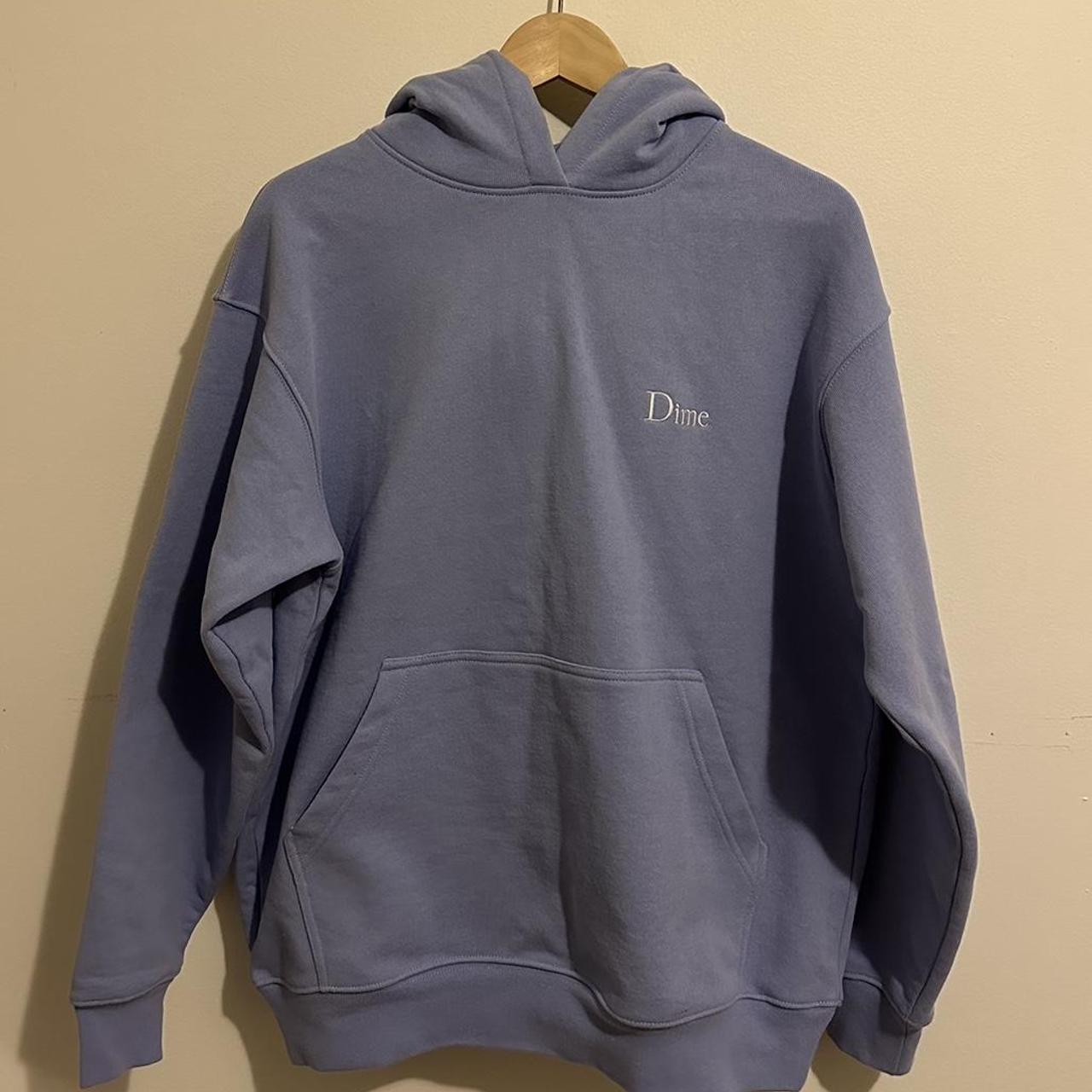 Dime Classic Small Logo Hoodie - light indigo -... - Depop