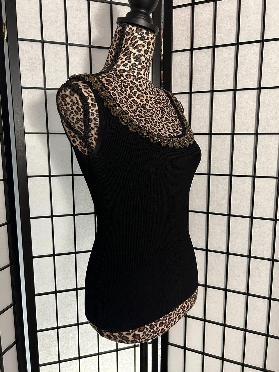 Cache Women's Tank top - Black - S – Cache beaded… - image 4