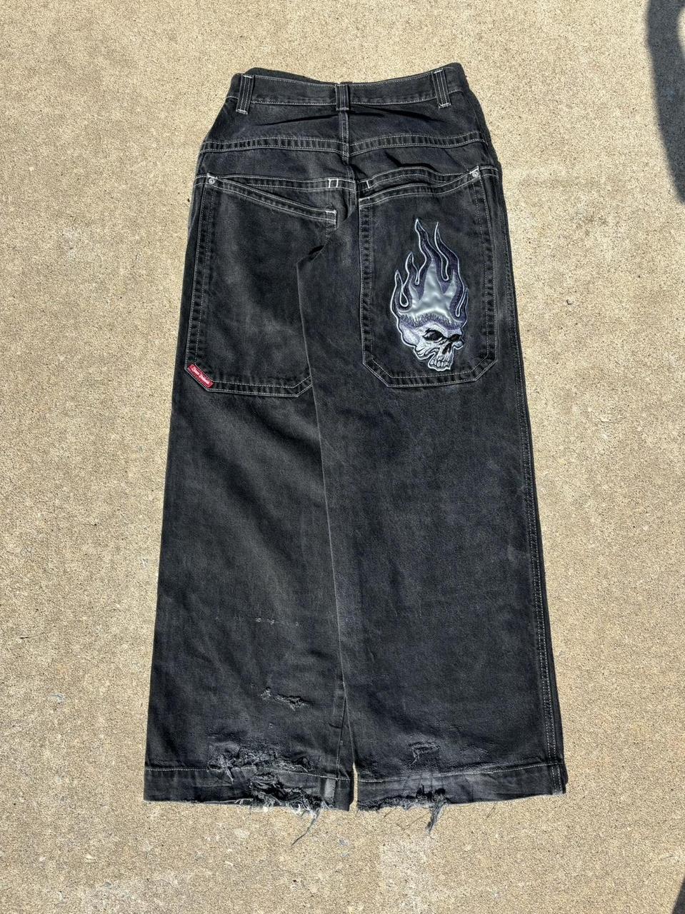 Jnco Jeans Flaming Skulls DO NOT BUY will not... - Depop