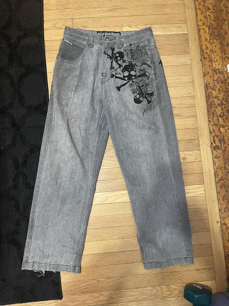 RARE SOUTHPOLE VINTAGE BAGGY JEANS SKULL EMBROIDERED... - Depop