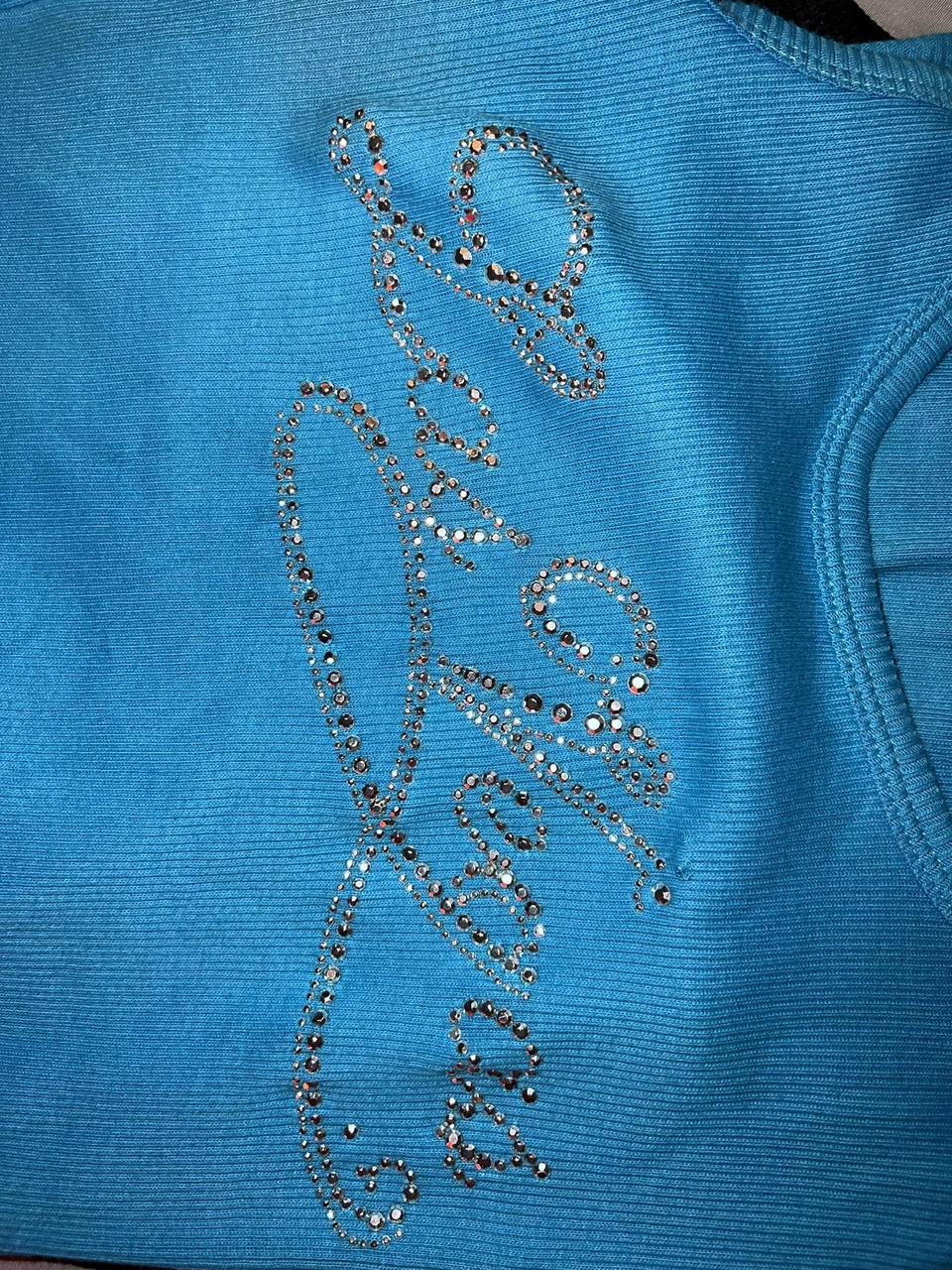 blue bling y2k las vegas tank size XL fits small - Depop