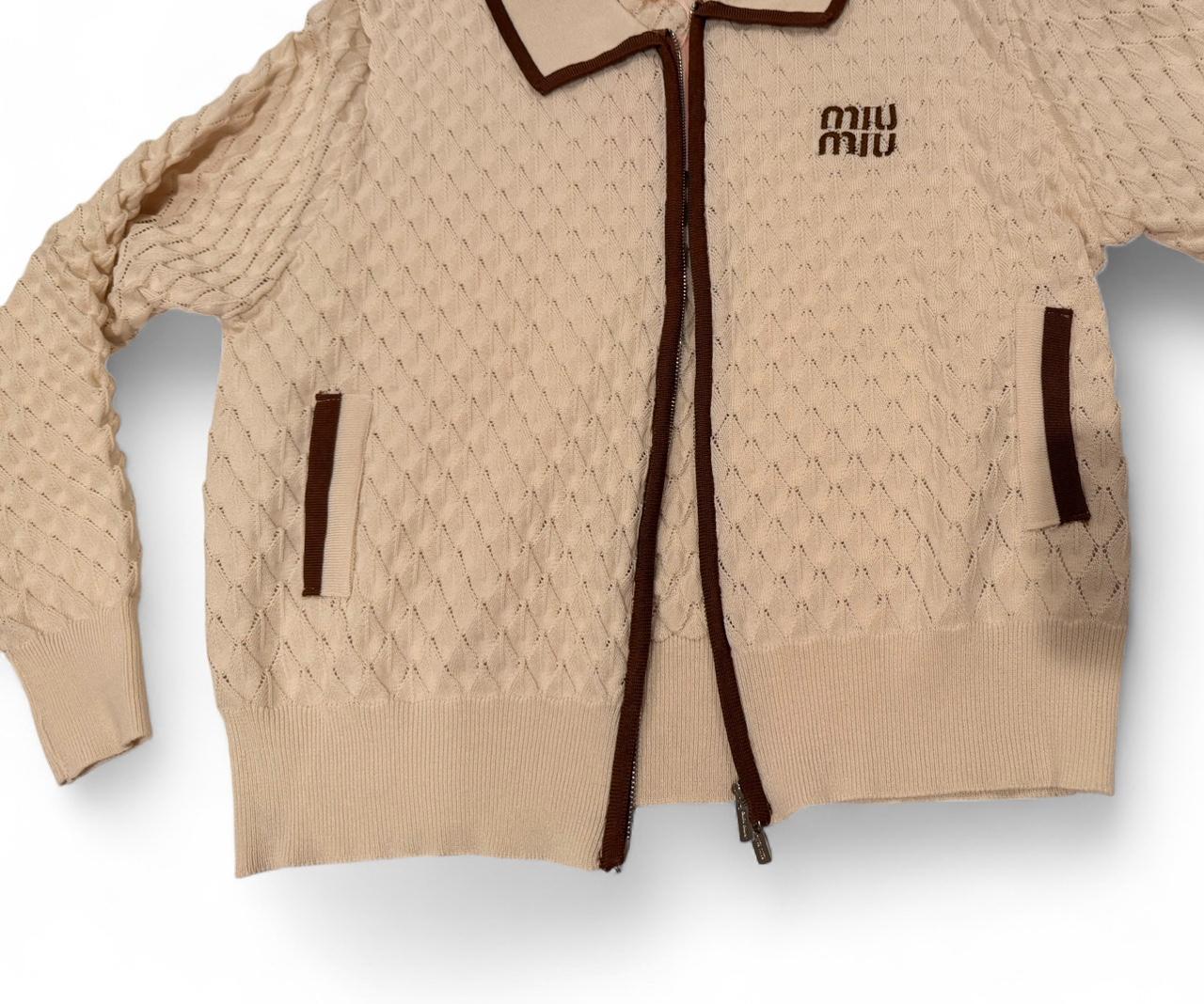 Miu Miu Women's Jacket - Cream/Tan - L – Miu Miu … - image 1