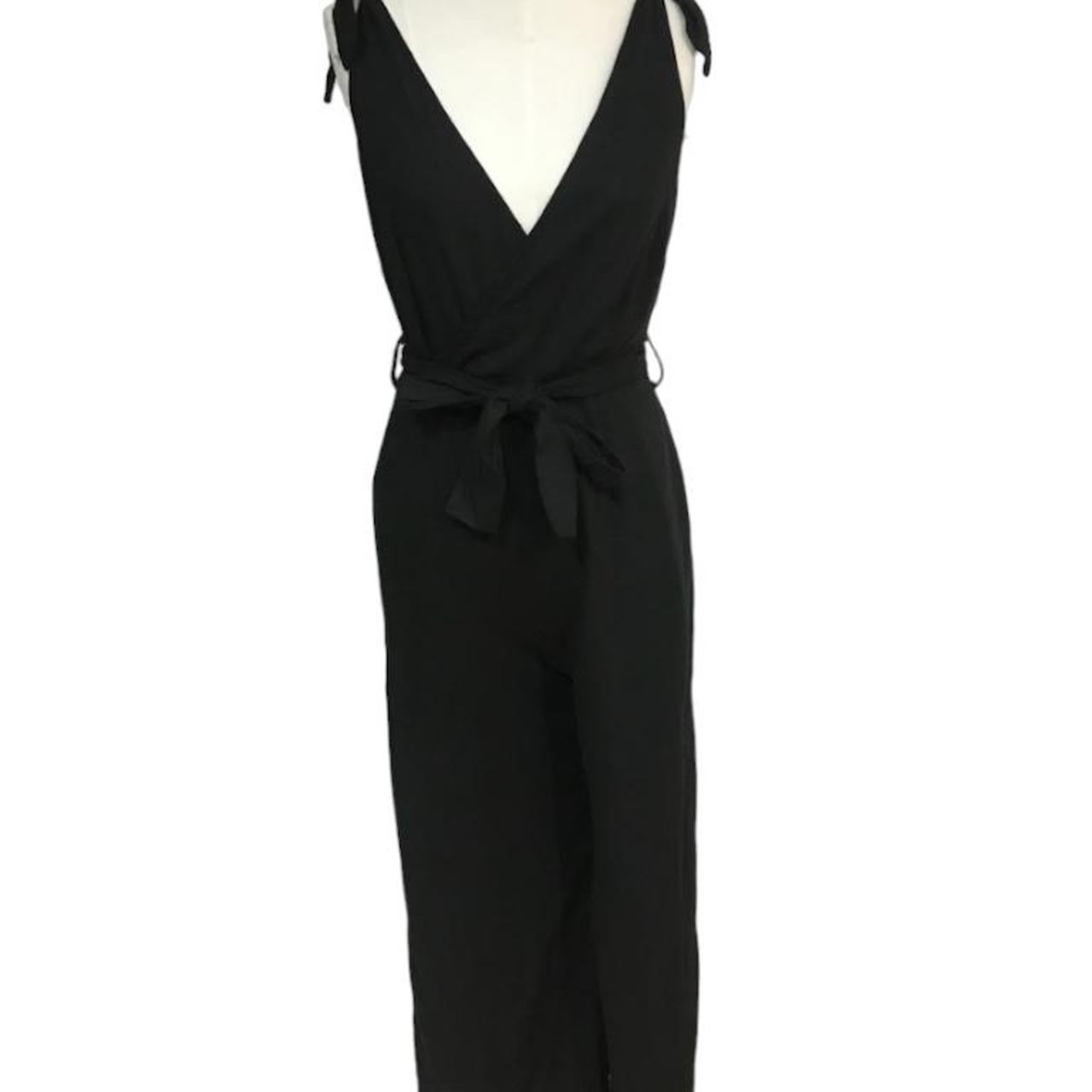 Glassons Black Linen Jumpsuit Size 6... Depop