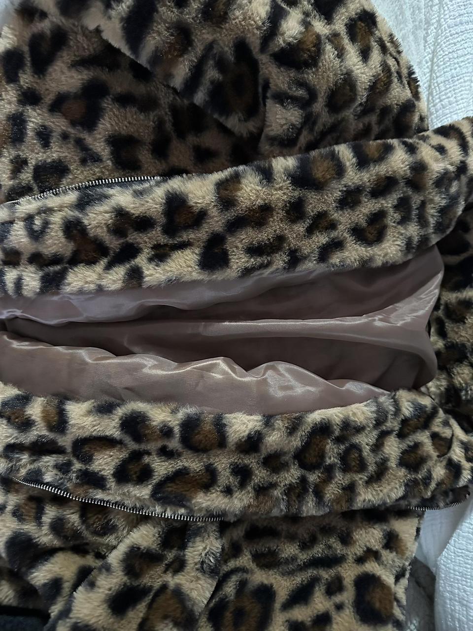 Fluffy cheetah print jacket Size: women’s small... - Depop