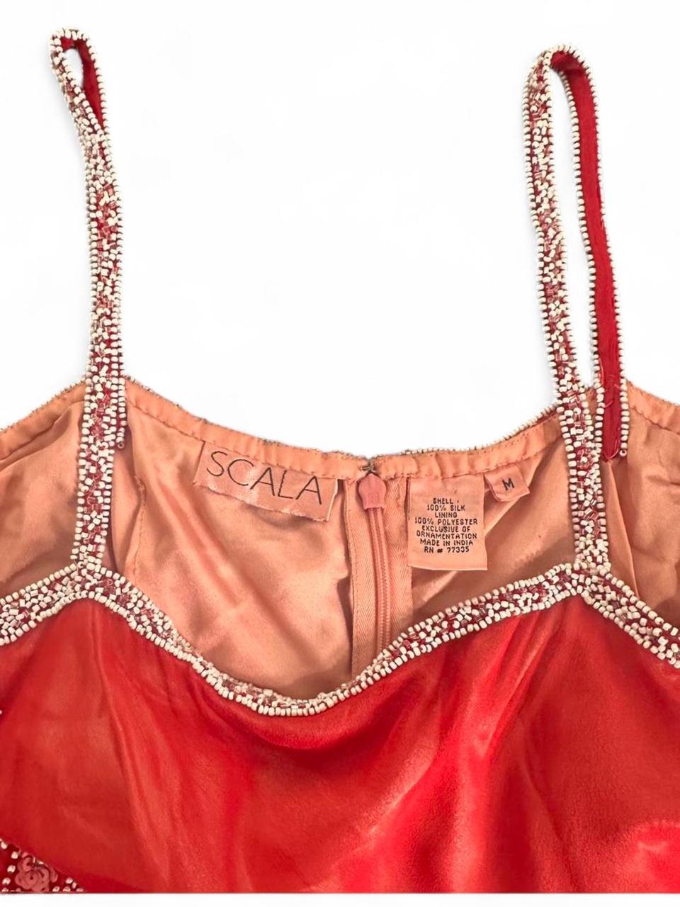 Scala Women's Slip Dress - Red - M – Fiery Orange… - image 3