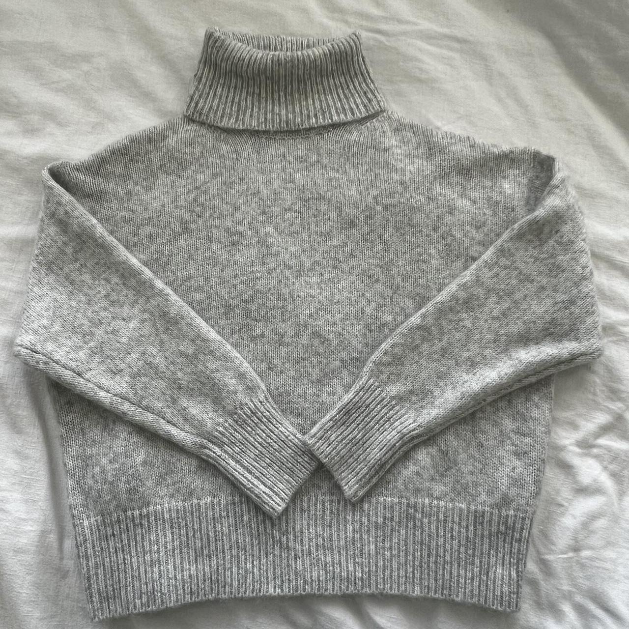 Zara grey turtleneck sweater. Never worn. Size m - Depop