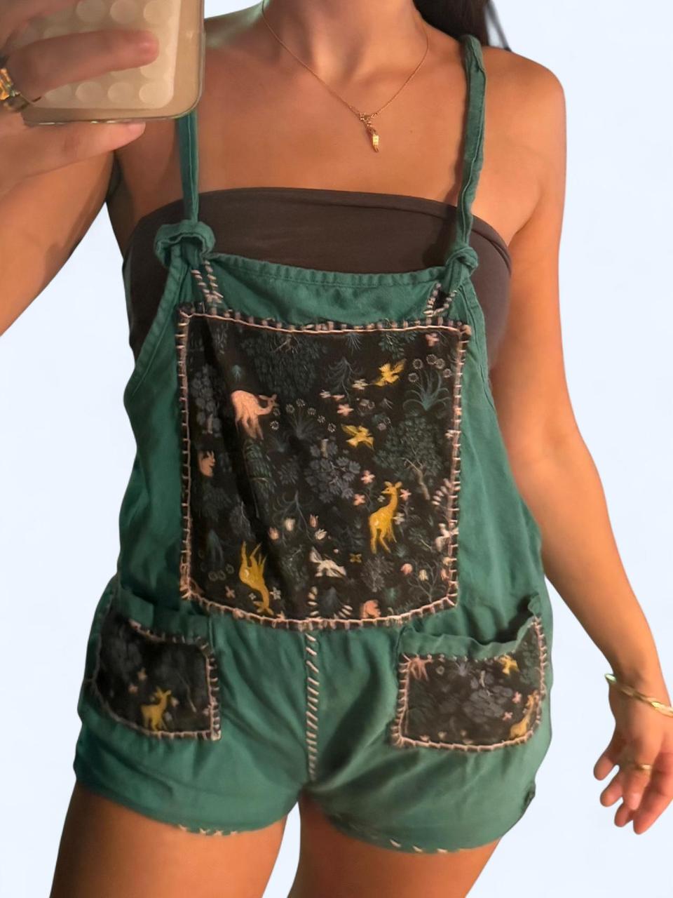 Women's Romper - Green/Multi - 4 – Green patchwor… - image 1