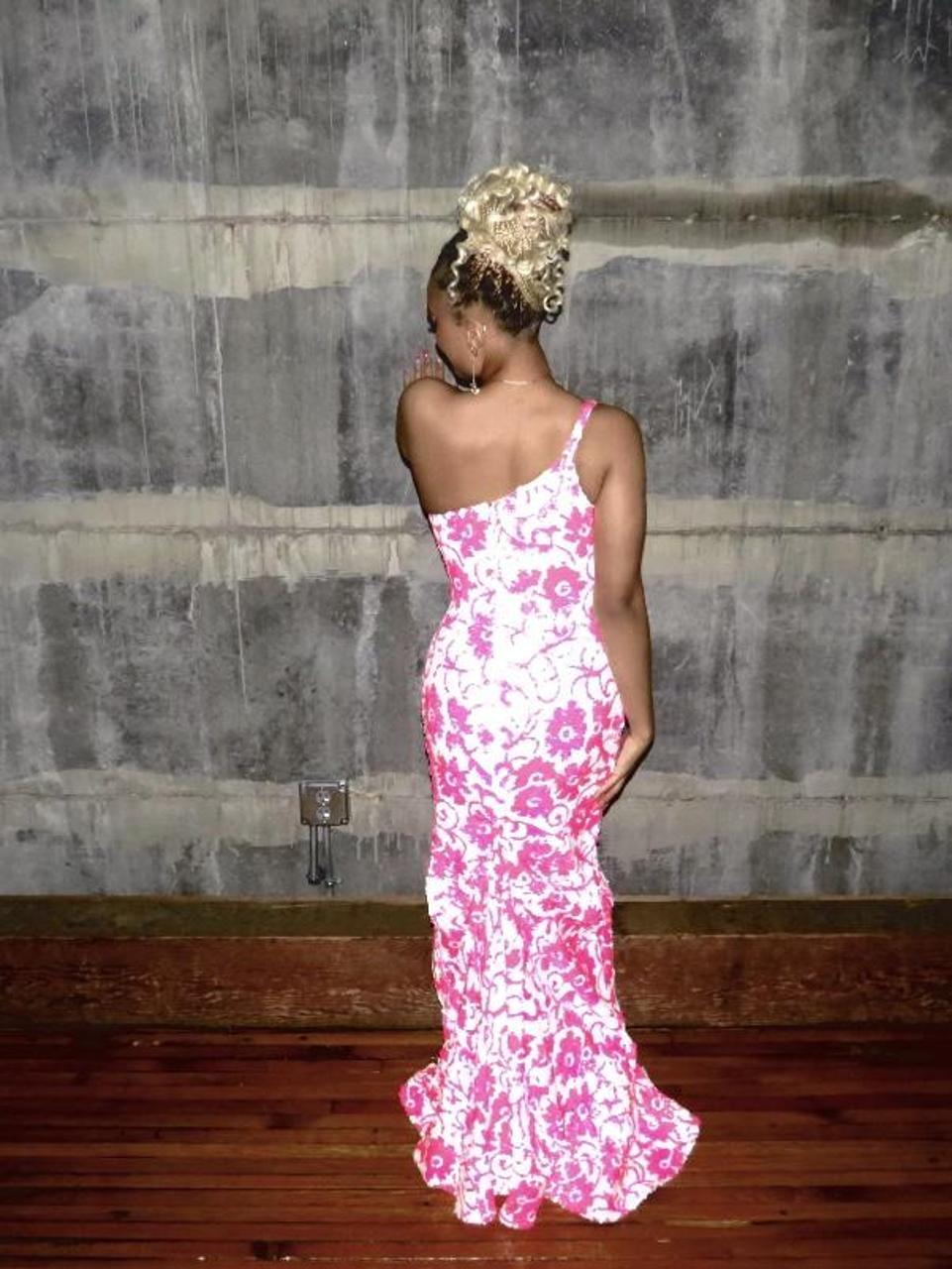 Jovani pink floral dress best sale