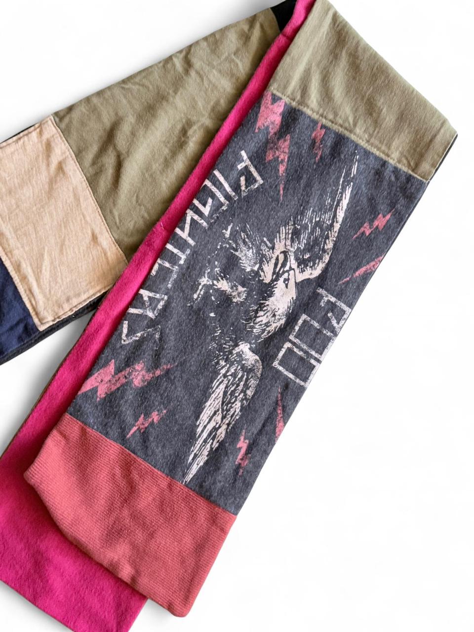 Women's Scarf - Multi – Vintage Patchwork Graphic… - image 1