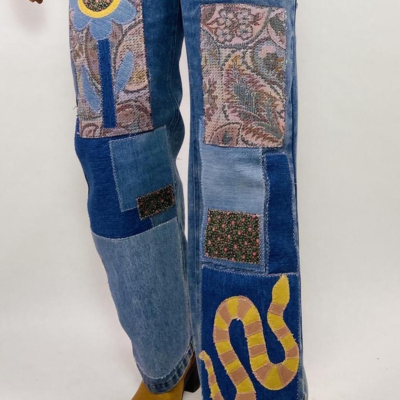 Women's Overalls - Blue/Multi - S – Patchwork den… - image 6