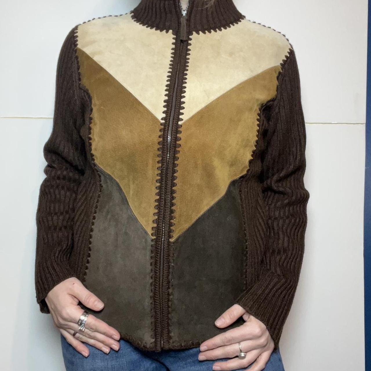 Women's Jacket - Brown/Multi - S – Patchwork Leat… - image 2