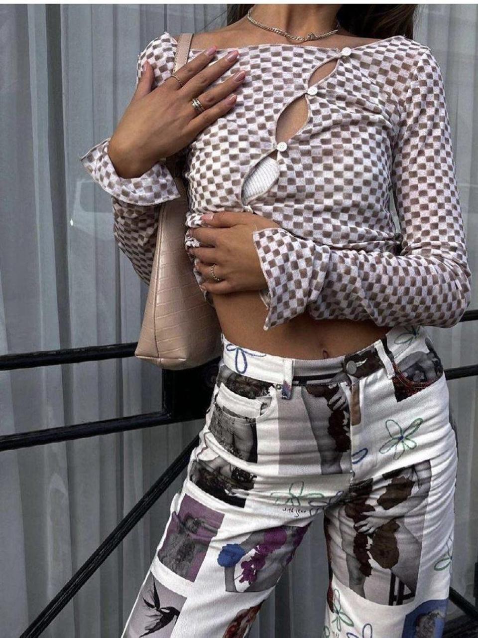 Source Unknown Women's Blouse - Multi/White - One… - image 1