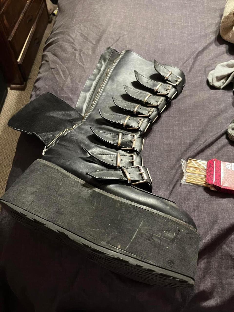 mens silver platform boots