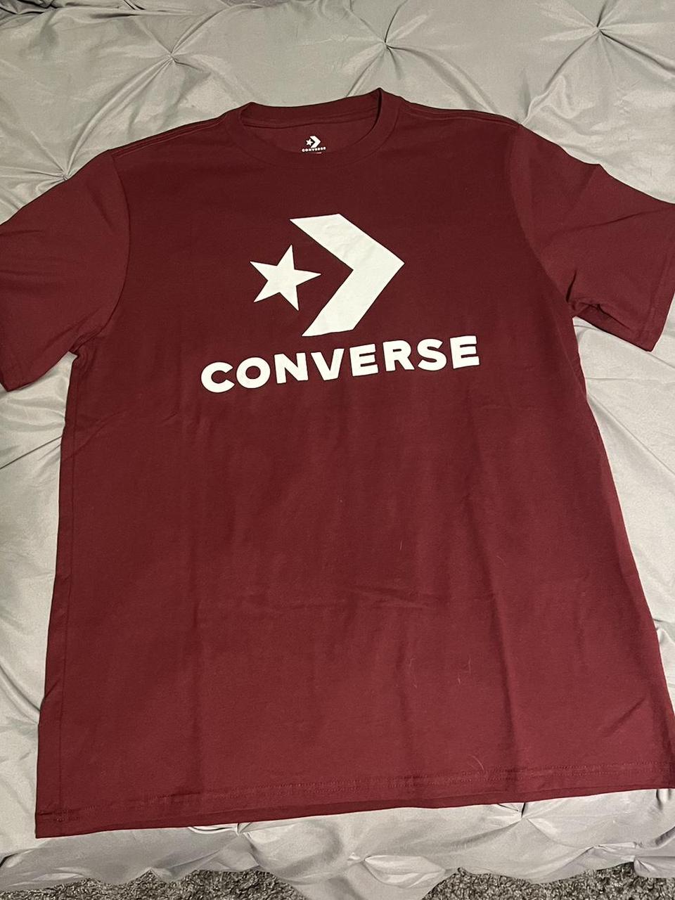 Burgundy converse shirt hotsell