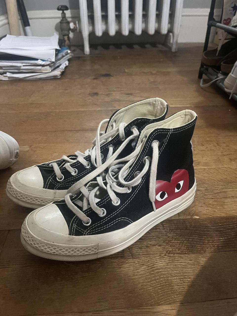 CDG Converse Worn, but still in excellent... - Depop