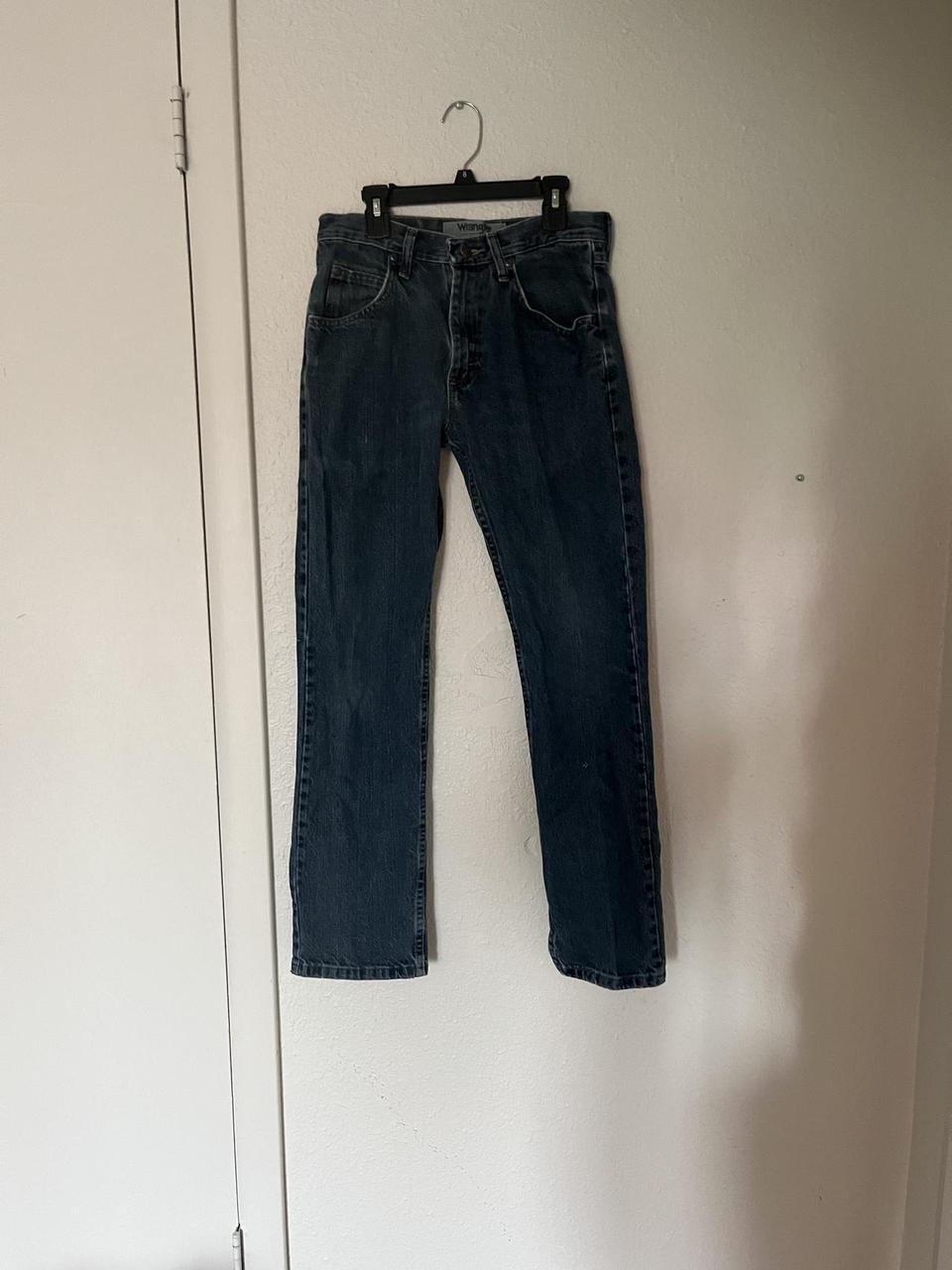 Wrangler blue 28 x 30 straight leg jeans, used with... - Depop