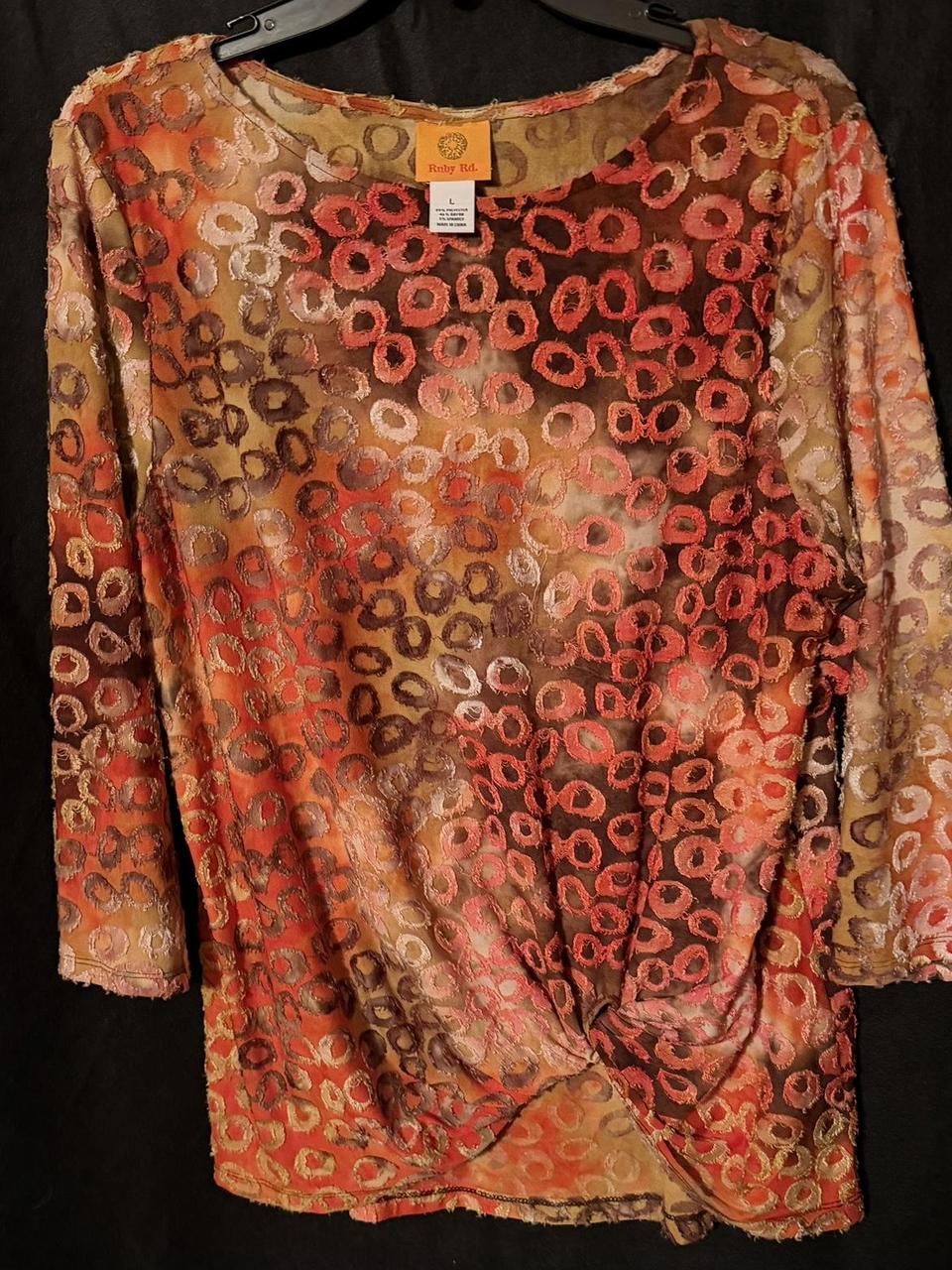 Ruby Rd. Women's Shirt - Orange/Multi - L – Ruby … - image 1