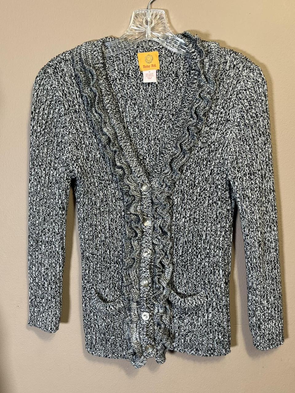 Ruby Rd. Women's Cardigan - Grey/Silver - M – Rub… - image 2