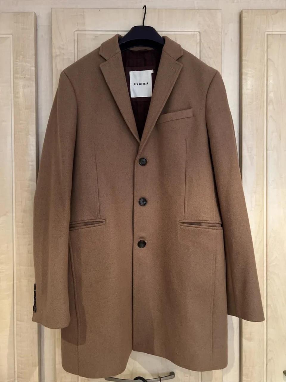 Ben sherman camel overcoat best sale