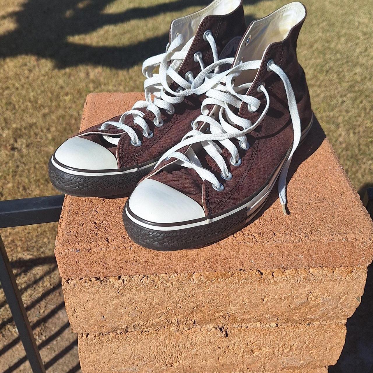 Chocolate brown converse Excellent condition no... Depop
