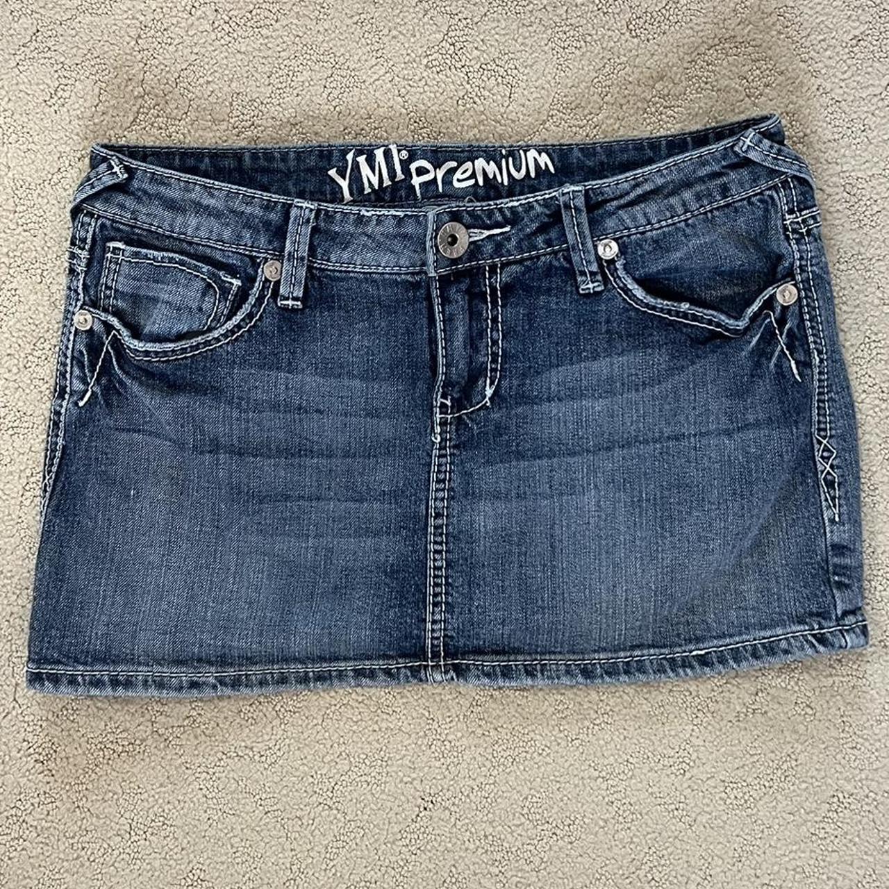 Vintage Ymi Premium Mini Denim Skirt Good Depop